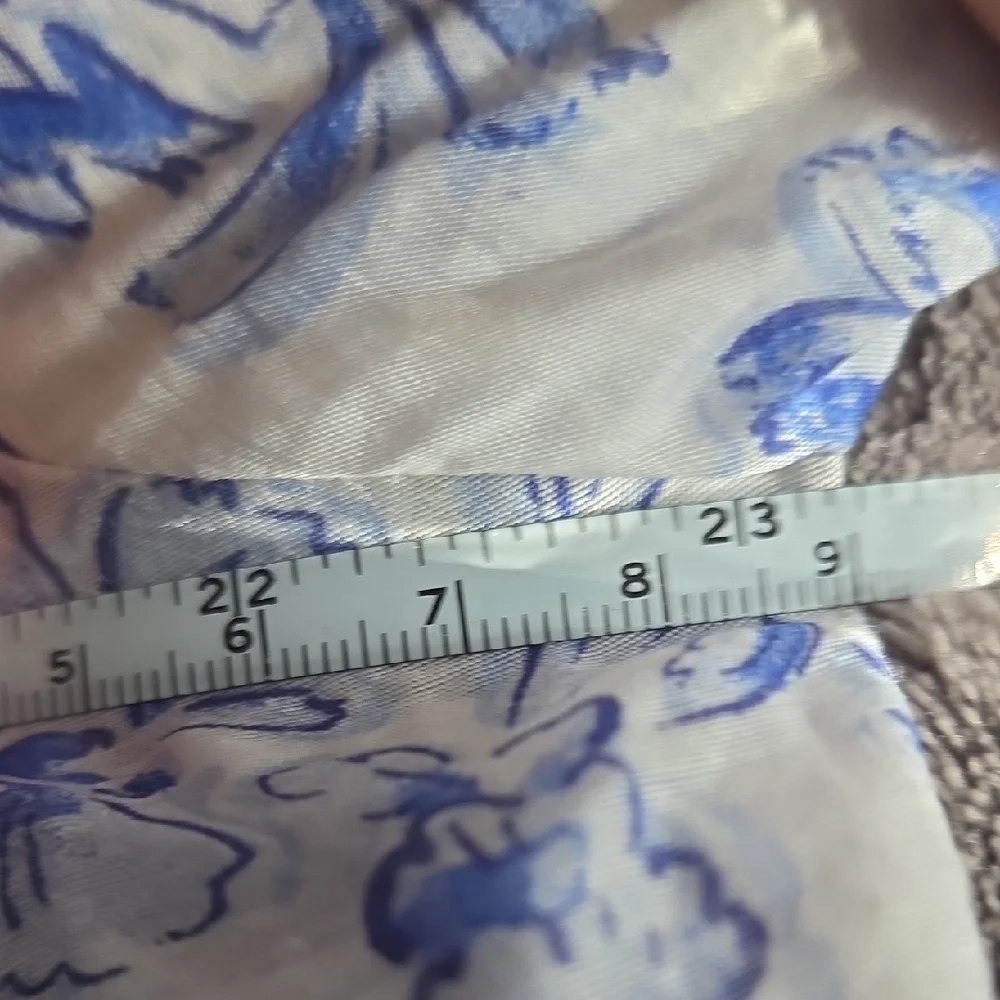Zara Blue and White Floral Blouse - Picture 10 of 12